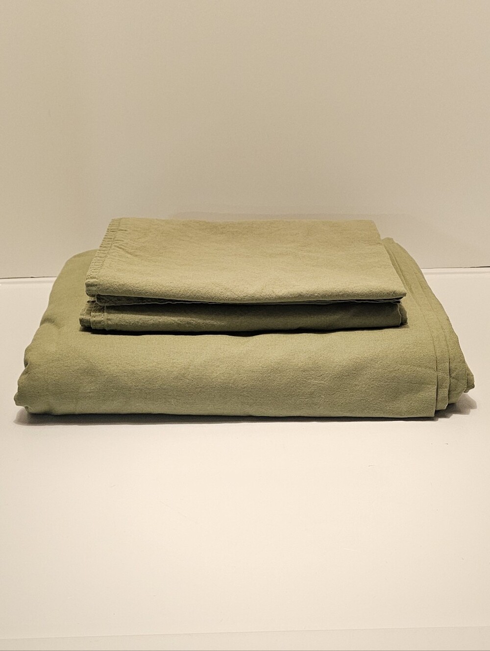 Ikea Queen Size Sage Green Duvet Cover with 2 Pillow Cases